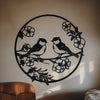 TWO BIRDS WITH FLOWER MDF wall décor