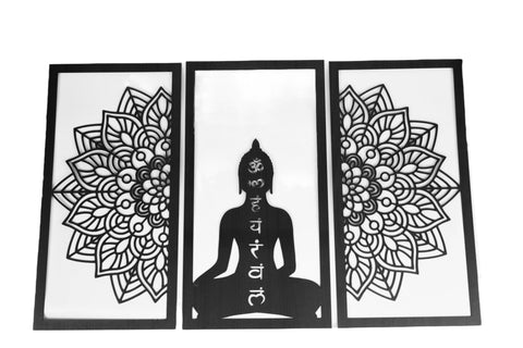 3 Pcs. Set BUDHHA MANDALA WALL ART - tree-casa