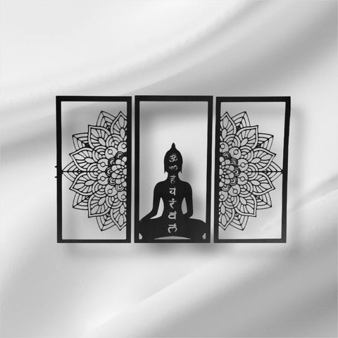 3 Pcs. Set BUDHHA MANDALA WALL ART - tree-casa