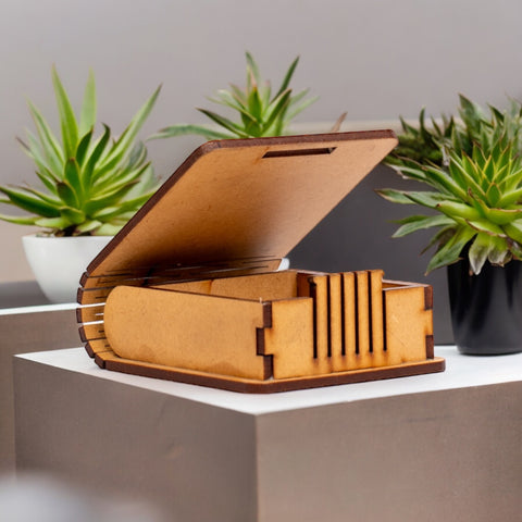 WOODEN WATCH BOX, DECORATIVE RING BOX