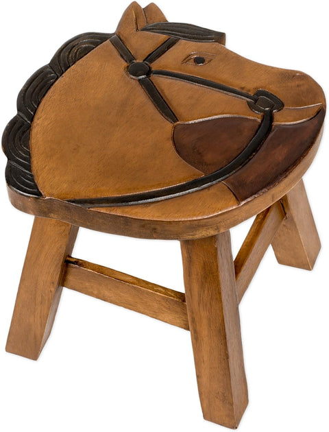 Horse Style Wooden Kid's Baby Stool - tree-casa