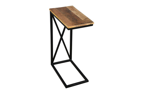 Solid Wood Set of 2 Wrought Iron Side Table - tree-casa