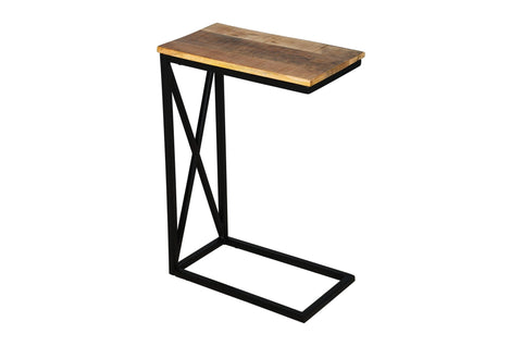 Solid Wood Set of 2 Wrought Iron Side Table - tree-casa