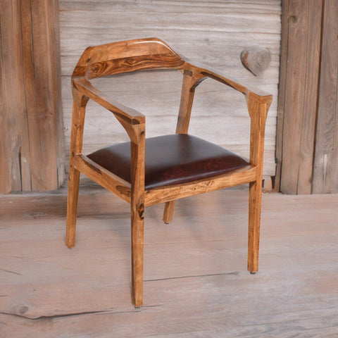 Tulum Natural Brown Solid Wood Chair - tree-casa
