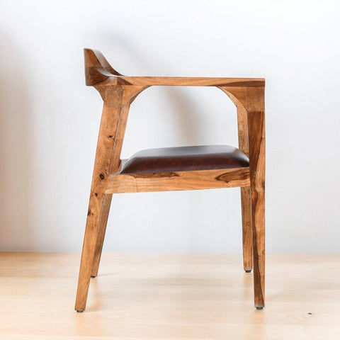 Tulum Natural Brown Solid Wood Chair - tree-casa