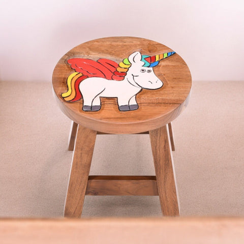 Unicorn Style Kids Stool - tree-casa